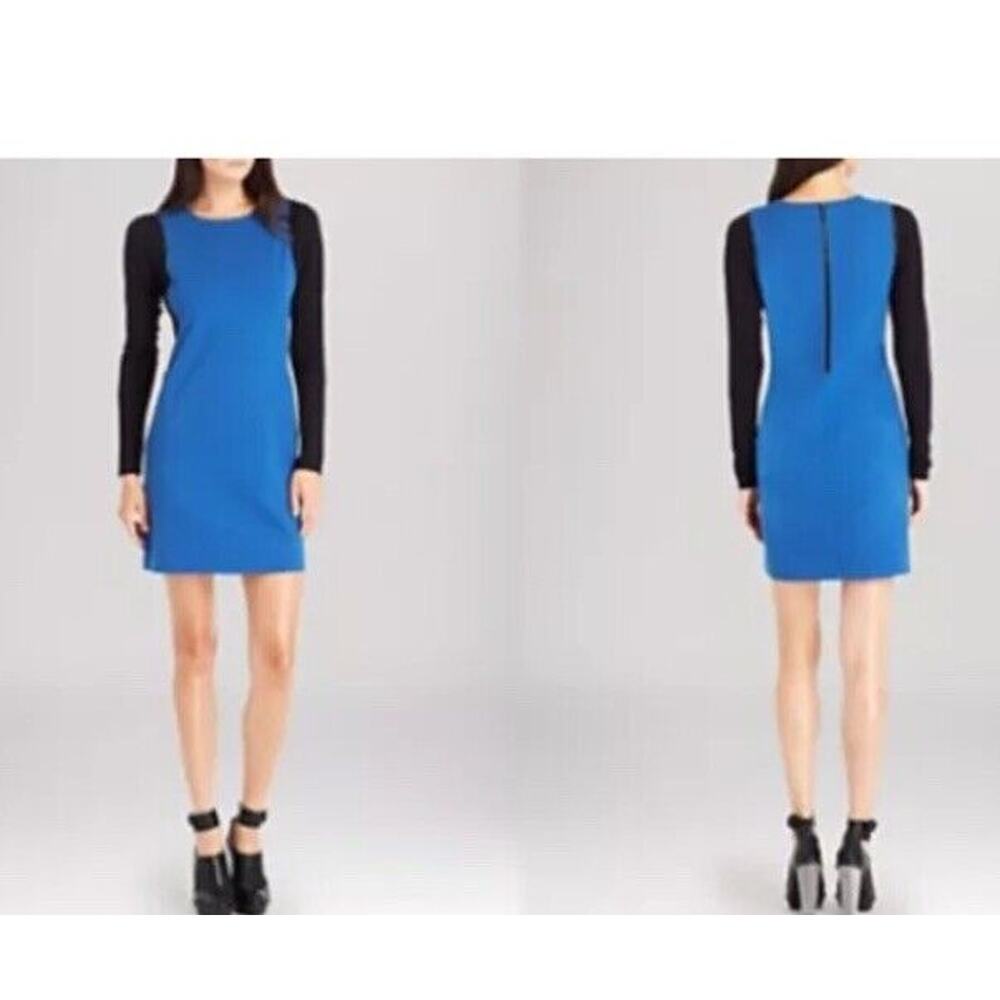 NWT‎ Sz 14 KENNETH COLE New York Blue Capri Color Block Dress Exposed Zipper New
